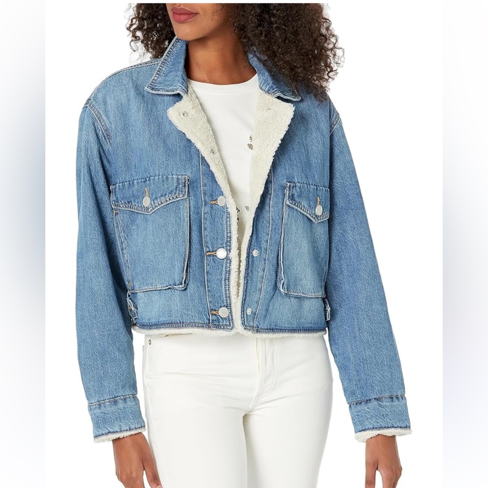 NWT BlankNYC Sherpa lined denim jacket - Picture 1 of 7
